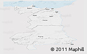 Silver Style Panoramic Map of Oriental, single color outside