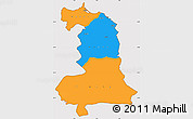 Political Simple Map of Oriental, cropped outside