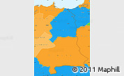 Political Simple Map of Oriental, political shades outside