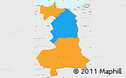 Political Simple Map of Oriental, single color outside, borders and labels