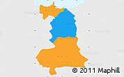 Political Simple Map of Oriental, single color outside