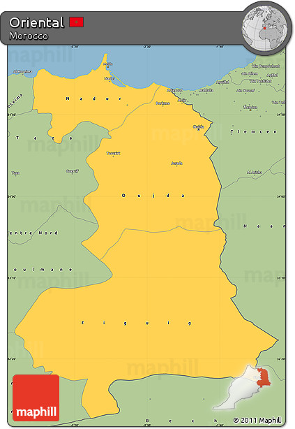 Savanna Style Simple Map of Oriental