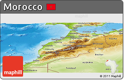 Physical Panoramic Map of Morocco