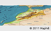 Physical Panoramic Map of Morocco, satellite outside