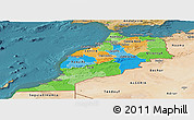 Political Panoramic Map of Morocco, satellite outside