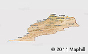 Satellite Panoramic Map of Morocco, cropped outside