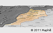 Satellite Panoramic Map of Morocco, desaturated