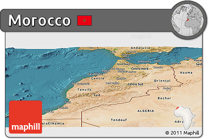Satellite Panoramic Map of Morocco