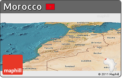 Satellite Panoramic Map of Morocco