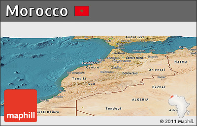 Satellite Panoramic Map of Morocco