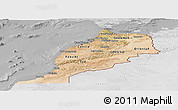 Satellite Panoramic Map of Morocco, lighten, desaturated