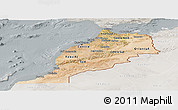 Satellite Panoramic Map of Morocco, lighten, semi-desaturated