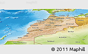 Satellite Panoramic Map of Morocco, physical outside