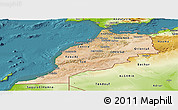 Satellite Panoramic Map of Morocco, physical outside, satellite sea