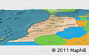 Satellite Panoramic Map of Morocco, political outside, satellite sea