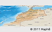 Satellite Panoramic Map of Morocco, shaded relief outside