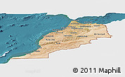 Satellite Panoramic Map of Morocco, single color outside