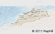 Shaded Relief Panoramic Map of Morocco, lighten