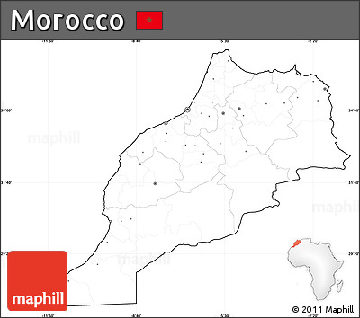 Blank Simple Map of Morocco, cropped outside, no labels
