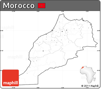 Blank Simple Map of Morocco, cropped outside, no labels