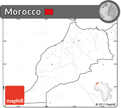 Blank Simple Map of Morocco, no labels