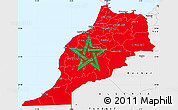 Flag Simple Map of Morocco, single color outside, borders and labels, flag centered