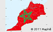 Flag Simple Map of Morocco, single color outside, flag aligned to the middle