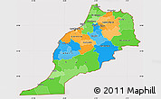 Political Simple Map of Morocco, cropped outside