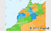 Political Simple Map of Morocco, political shades outside