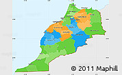 Political Simple Map of Morocco, single color outside