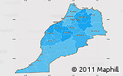 Political Shades Simple Map of Morocco, cropped outside