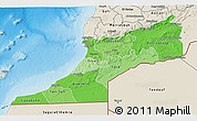 Political Shades 3D Map of Sud, shaded relief outside
