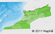 Political Shades 3D Map of Sud, single color outside