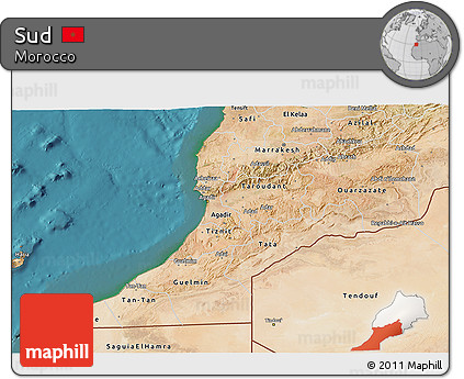 Satellite 3D Map of Sud