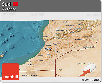 Satellite 3D Map of Sud