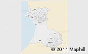 Classic Style 3D Map of Agadir, single color outside
