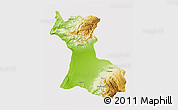 Physical 3D Map of Agadir, cropped outside