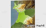 Physical 3D Map of Agadir, darken