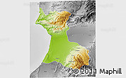 Physical 3D Map of Agadir, desaturated