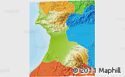 Physical 3D Map of Agadir, political outside