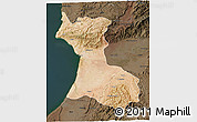 Satellite 3D Map of Agadir, darken