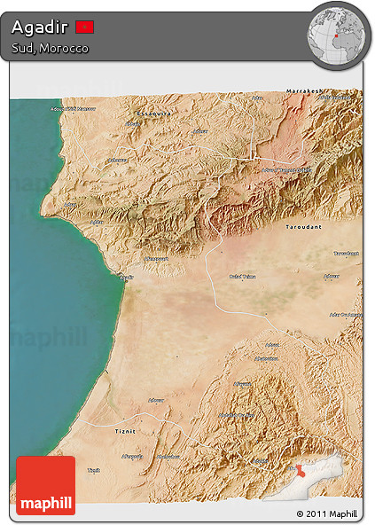 Satellite 3D Map of Agadir