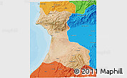 Satellite 3D Map of Agadir, political outside