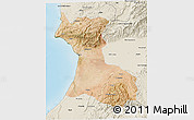 Satellite 3D Map of Agadir, shaded relief outside