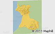 Savanna Style 3D Map of Agadir, single color outside