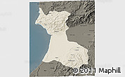 Shaded Relief 3D Map of Agadir, darken