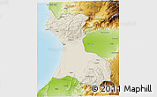 Shaded Relief 3D Map of Agadir, physical outside
