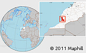 Gray Location Map of Agadir, highlighted country
