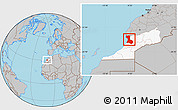 Gray Location Map of Agadir, highlighted parent region