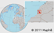 Gray Location Map of Agadir